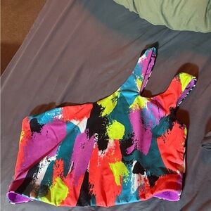 YITTY Multicolor Abstract Crop Top